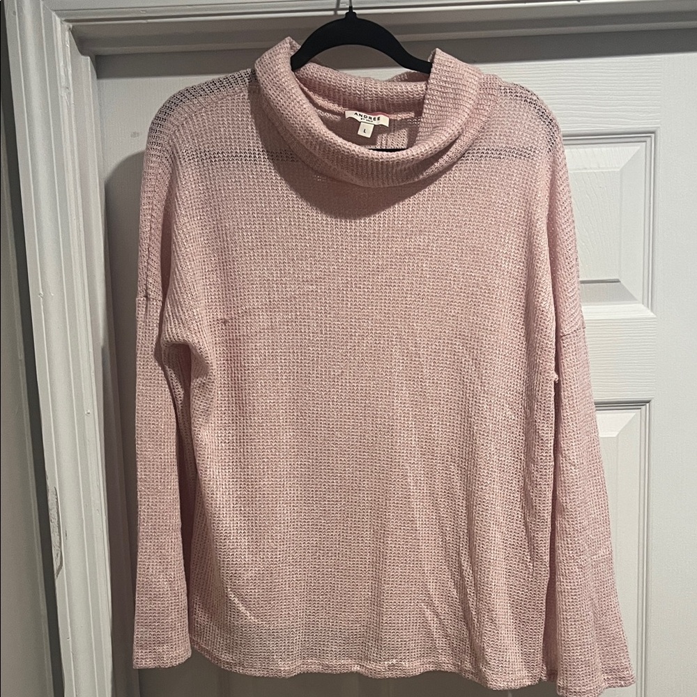 ANDREE BY UNIT Soft Pink Cowl Neck Sweater